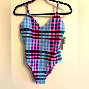 New Colorful Plaid Women’s One Piece Swimsuit